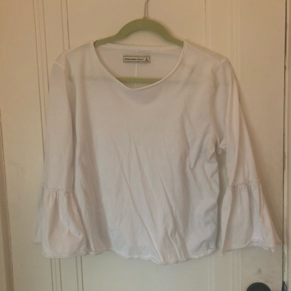 White Bell Bottom Sleeves Top